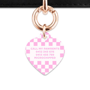 Bailey&Bone Pet Tag Pink And White Checkers Pet Tag