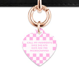 Bailey&Bone Pet Tag Pink And White Checkers Pet Tag