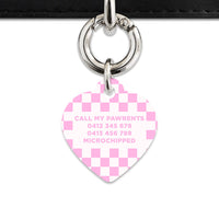 Bailey&Bone Pet Tag Pink And White Checkers Pet Tag