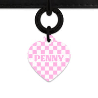 Bailey&Bone Pet Tag Pink And White Checkers Pet Tag