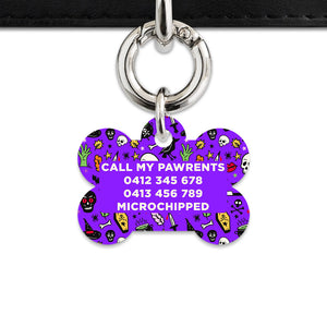 Bailey & Bone Pet Tag Spooky Halloween Pattern Pet Tag