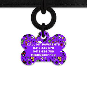 Bailey & Bone Pet Tag Spooky Halloween Pattern Pet Tag