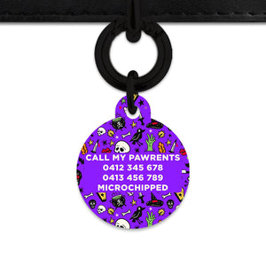 Bailey & Bone Pet Tag Spooky Halloween Pattern Pet Tag