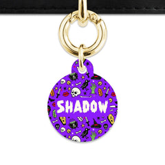 Spooky Halloween Pattern Pet ID Tag