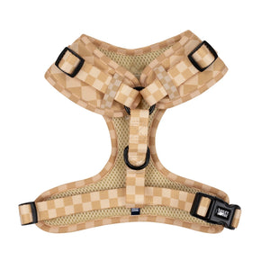 Beige And Tan Checkers Dog Harness