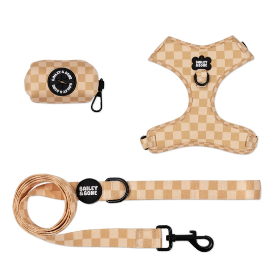 Beige And Tan Checkers Harness Bundle