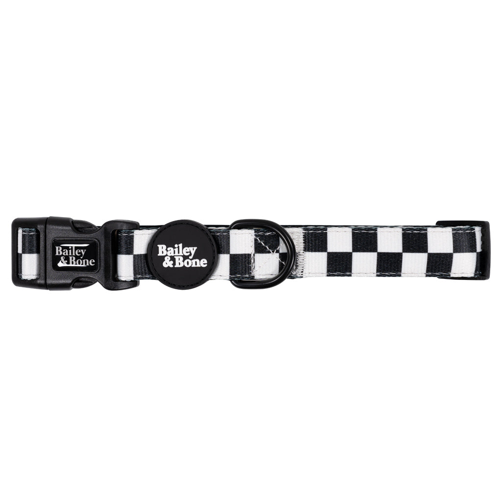 Black And White Checkers Dog Collar