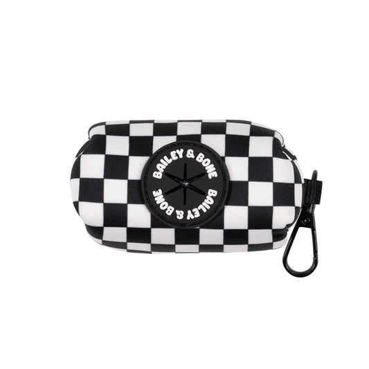 Black And White Checkers Poop Bag Holder