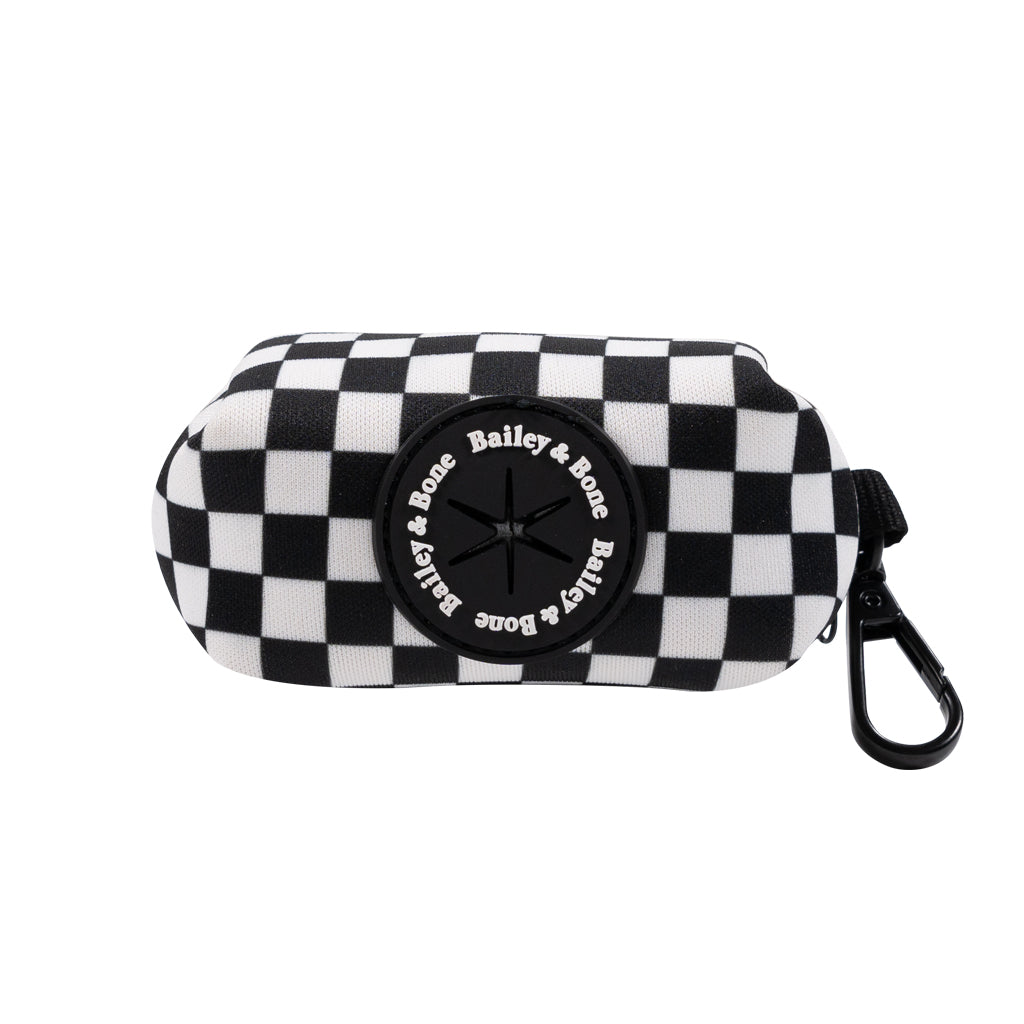 Black And White Checkers Poop Bag Holder