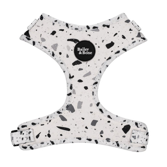 Black And White Terrazzo Dog Harness