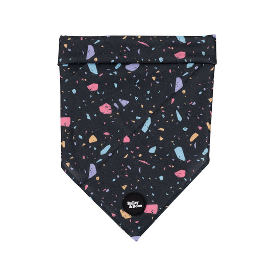 Black Pastel Terrazzo Dog Bandana