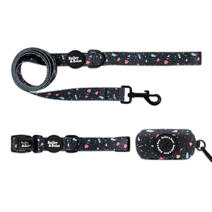 Black Pastel Terrazzo Collar And Lead Bundle