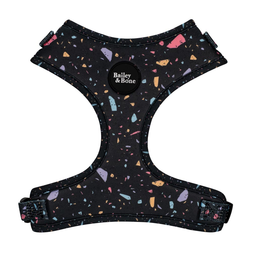 Black Pastel Terrazzo Dog Harness