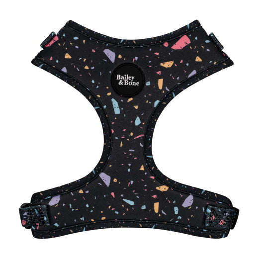 Black Pastel Terrazzo Dog Harness