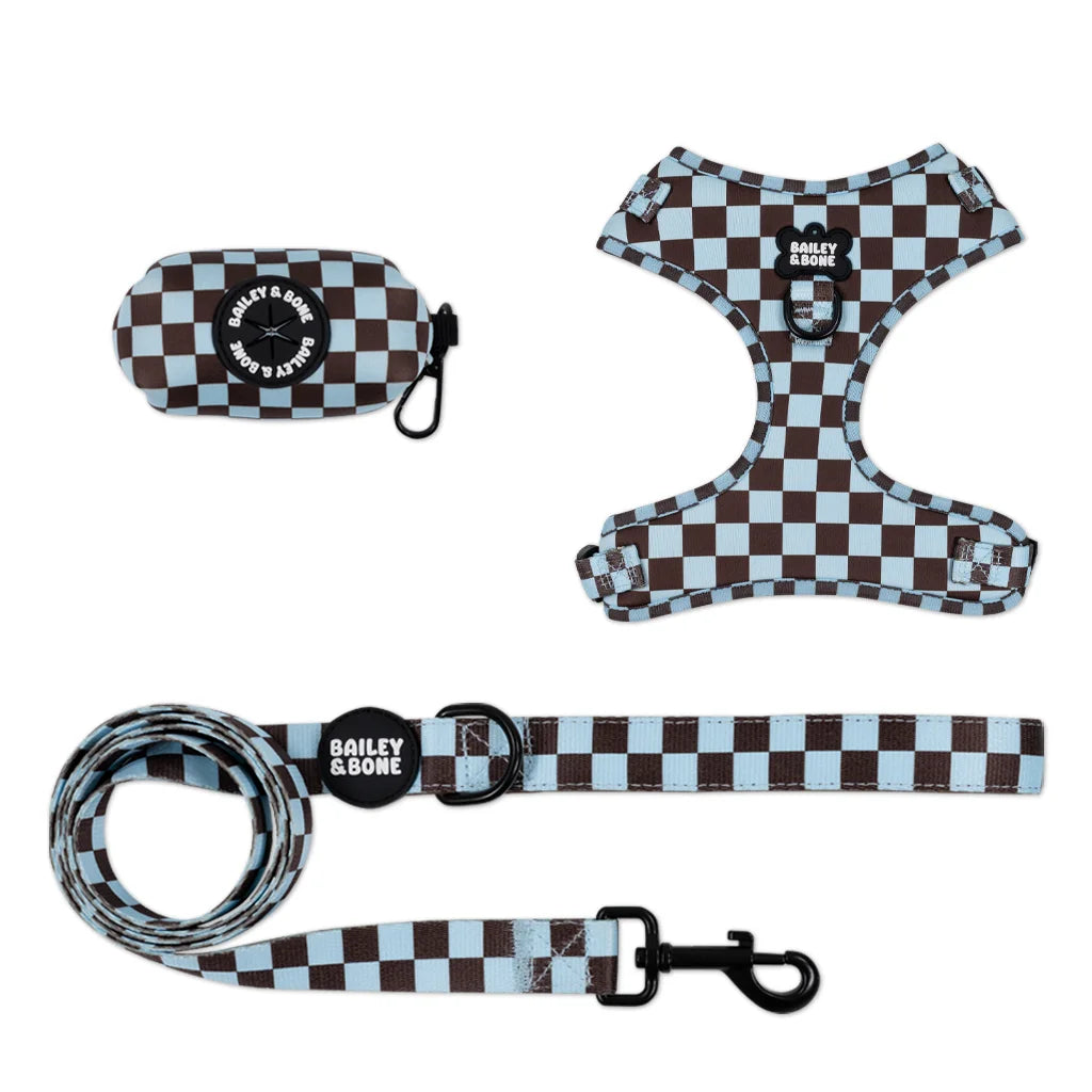 Blue And Brown Checkers Harness Bundle