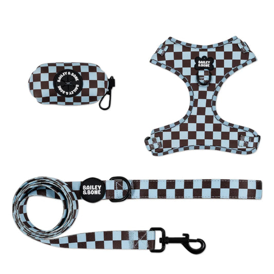 Blue And Brown Checkers Harness Bundle