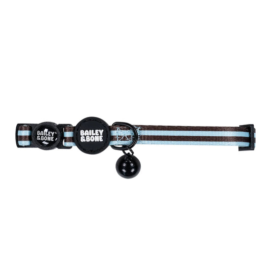 Blue And Brown Stripes Cat Collar