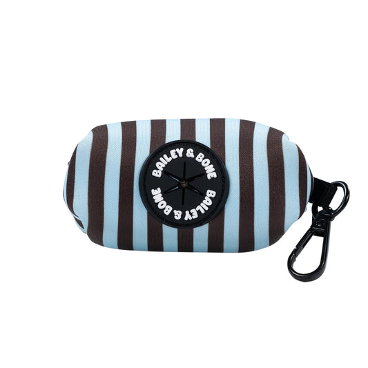 Blue and Brown Stripes Poop Bag Holder
