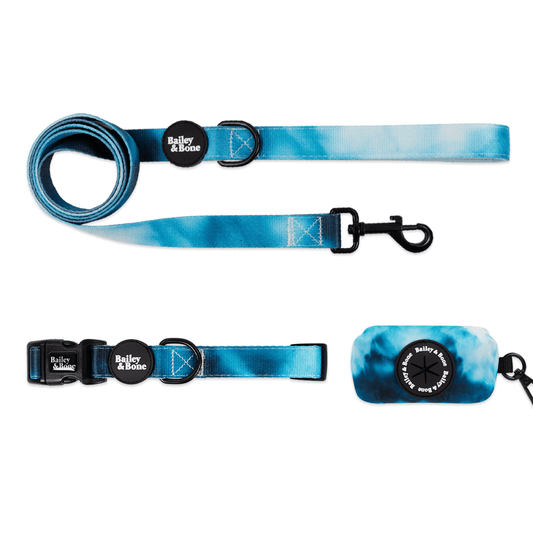 Blue Marble Tie Dye Collar And Lead Bundle
