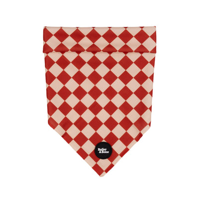 Brown And Beige Checkers Dog Bandana