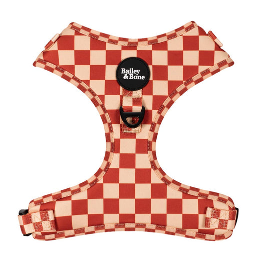 Brown And Beige Checkers Dog Harness