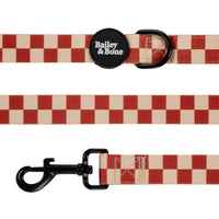 Brown And Beige Checkers Collar And Lead Bundle