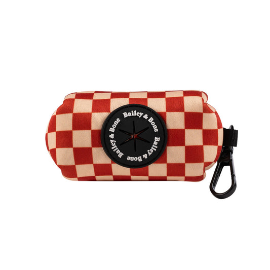 Brown And Beige Checkers Poop Bag Holder