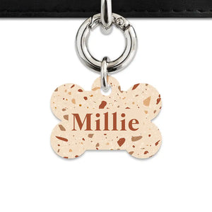 Brown And Beige Terrazzo Pet ID Tag