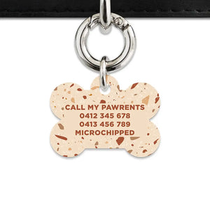 Brown And Beige Terrazzo Pet ID Tag