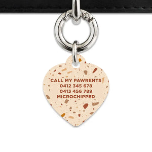 Brown And Beige Terrazzo Pet ID Tag
