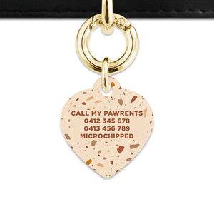 Brown And Beige Terrazzo Pet ID Tag
