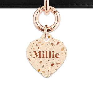 Brown And Beige Terrazzo Pet ID Tag