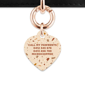 Brown And Beige Terrazzo Pet ID Tag