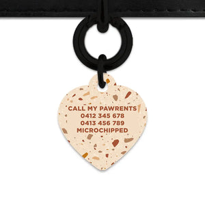Brown And Beige Terrazzo Pet ID Tag