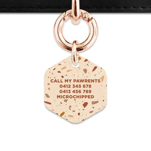 Brown And Beige Terrazzo Pet ID Tag