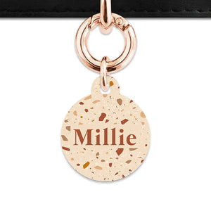 Brown And Beige Terrazzo Pet ID Tag