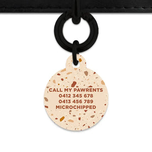 Brown And Beige Terrazzo Pet ID Tag