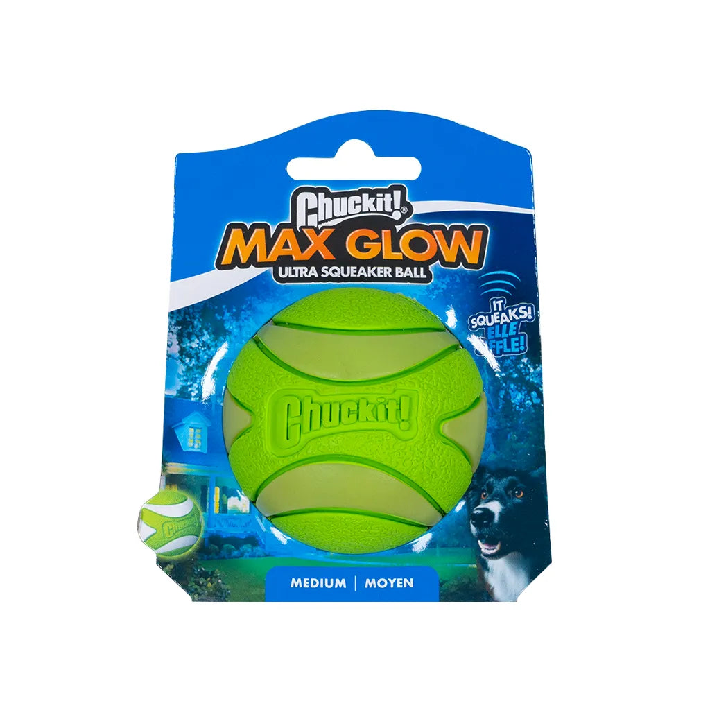 Chuckit! Max Glow Ultra Squeaker Ball Medium