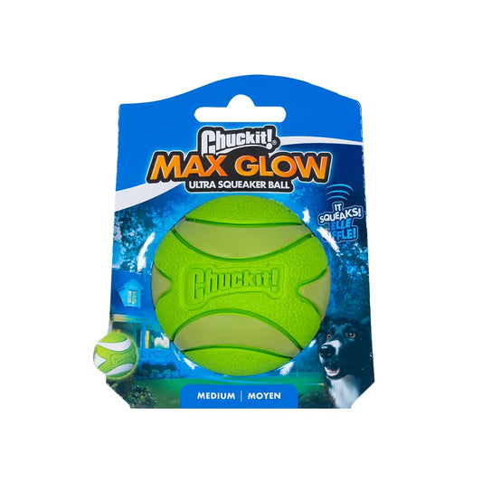Chuckit! Max Glow Ultra Squeaker Ball Medium