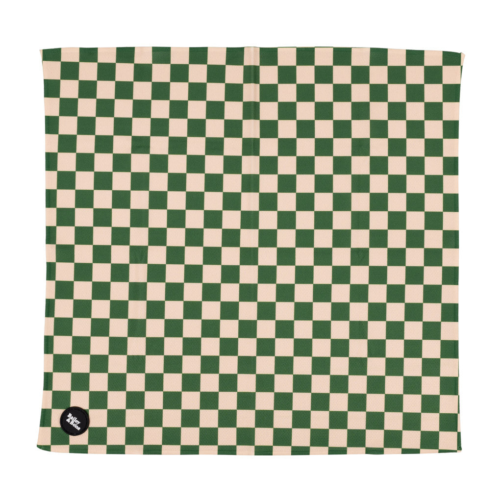 Green And Beige Checkers Dog Bandana