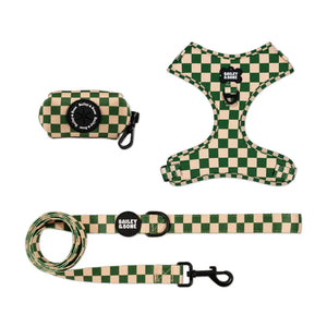 Green And Beige Checkers Harness Bundle