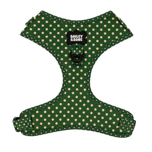 Green And Beige Polka Dots Dog Harness