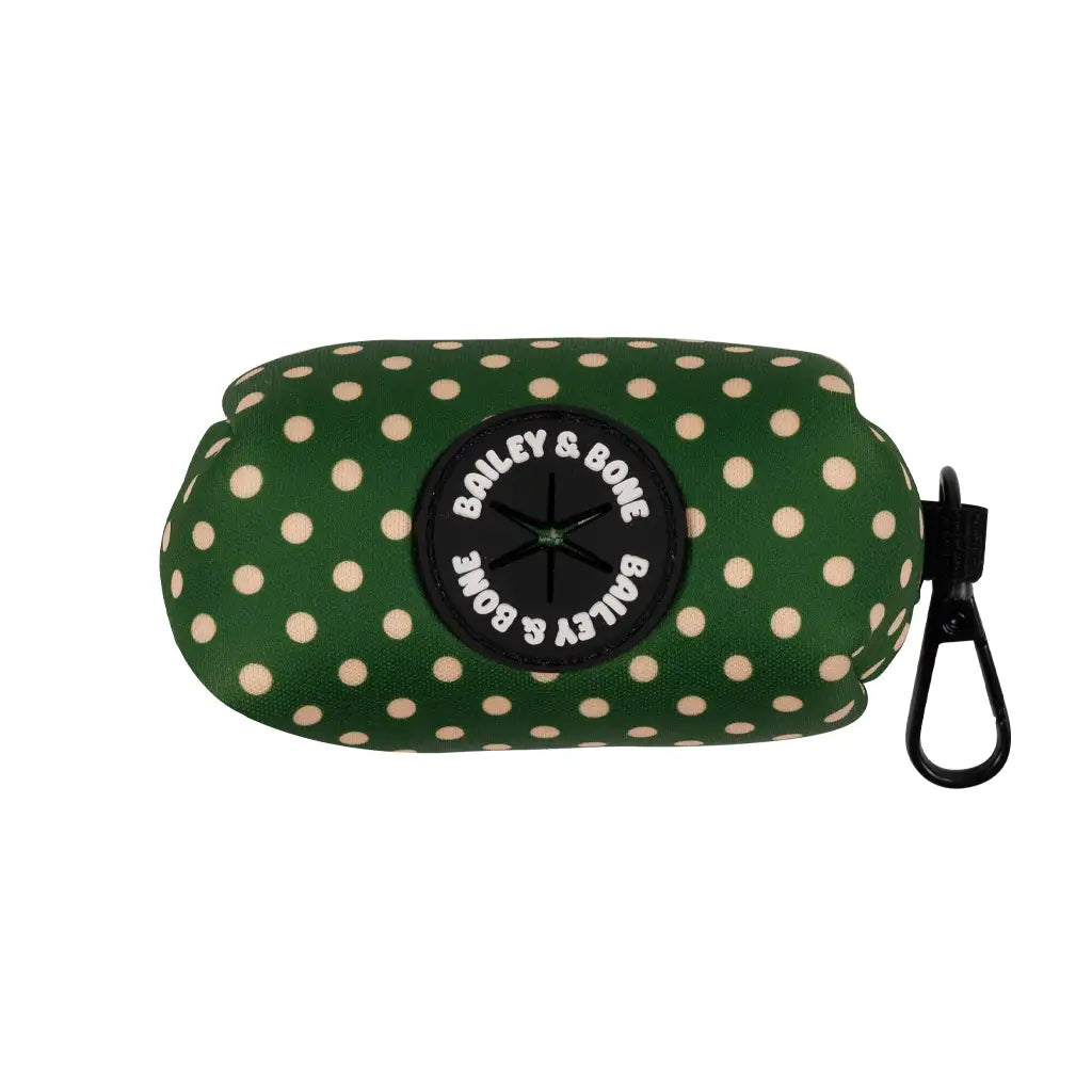 Green And Beige Polka Dots Poop Bag Holder