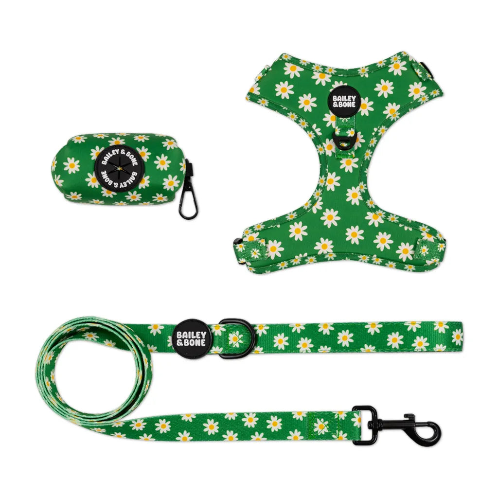 Green Daisy Pattern Harness Bundle
