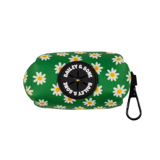 Green Daisy Pattern Poop Bag Holder