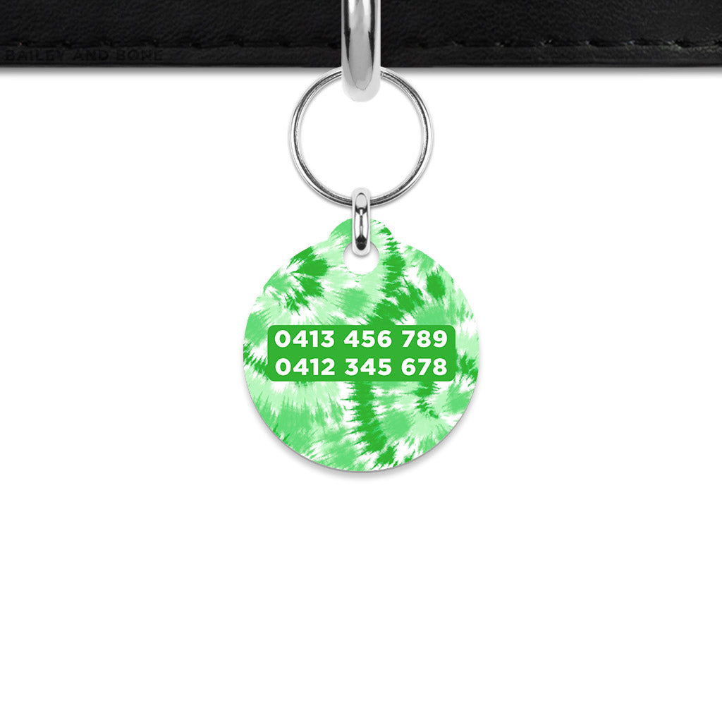 Green Tie Dye Mini Pet ID Tag