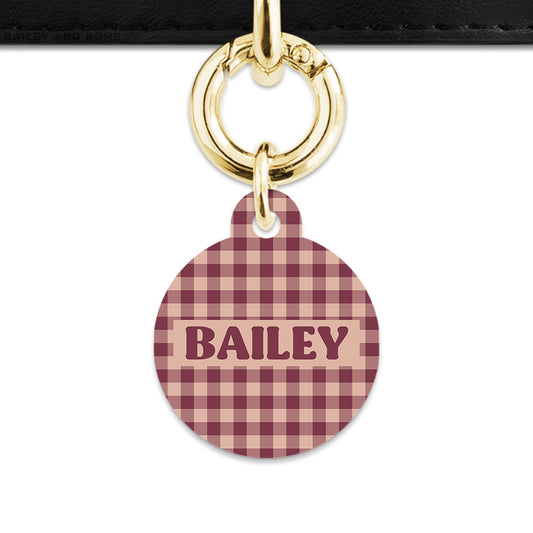 Winter Gingham Pet ID Tag