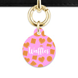 Pink Waffles Pattern Pet ID Tag