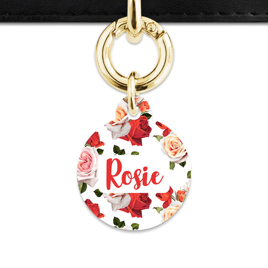 Red And White Roses Pet ID Tag