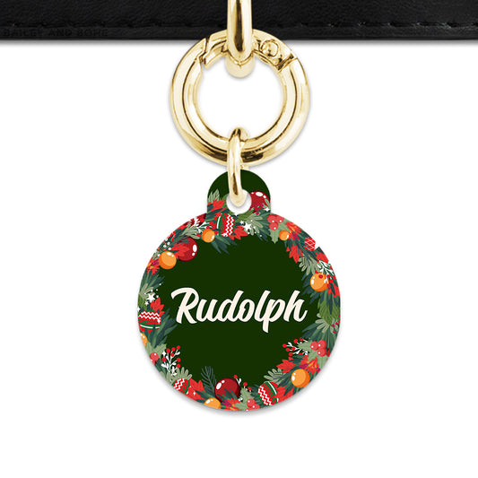 Christmas Wreath Pet ID Tag